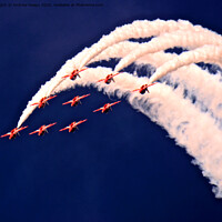 Buy canvas prints of Majestic Red Arrows Formation by Andrew Heaps