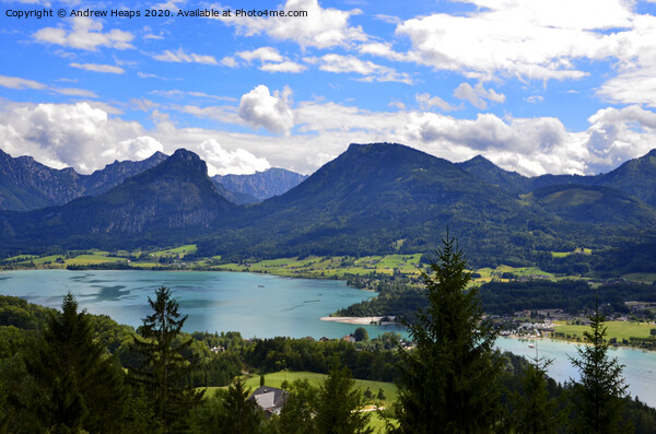 Austrian mountain range including lake Achensee. Picture Board by Andrew Heaps
