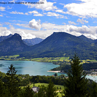 Buy canvas prints of Austrian mountain range including lake Achensee. by Andrew Heaps
