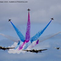 Buy canvas prints of Red Arrows & Lancaster bomber plus Spitfires. by Andrew Heaps