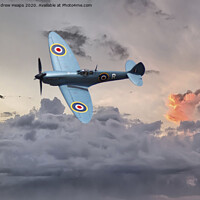 Buy canvas prints of British blue  spitfire plane  by Andrew Heaps