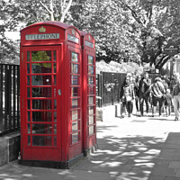Buy canvas prints of Good old British red telephone box by Andrew Heaps