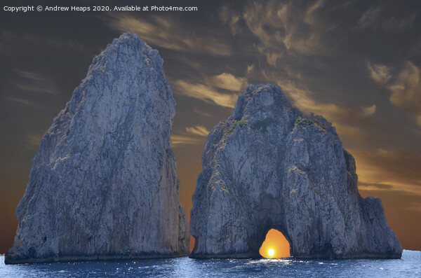 Large rocks off Capri in bay of Naples  Picture Board by Andrew Heaps