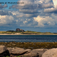 Buy canvas prints of Bamburgh Castle viewed from Seahouses by Andrew Heaps