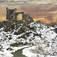 Buy canvas prints of Mow cop castle by Andrew Heaps