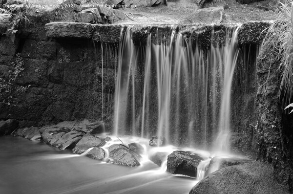 Knypersley pool waterfall frosty water Picture Board by Andrew Heaps