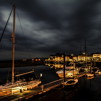Buy canvas prints of  Waterfront Lights by Simon Gray