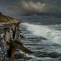Buy canvas prints of  Old Sea Defenses by Simon Gray
