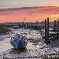 Buy canvas prints of  Thornham Harbour Sunrise  by Simon Taylor