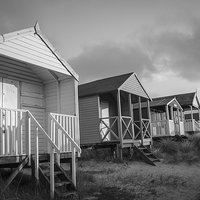 Buy canvas prints of Old Hunstanton Beach huts  by Simon Taylor