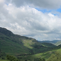 Buy canvas prints of  Langdale Valley Panorama by Simon Hall