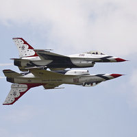 Buy canvas prints of  USAF Thunderbirds Mirror Pass by Philip Catleugh