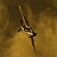 Buy canvas prints of  Hawker Hurricane at sunset by Philip Catleugh