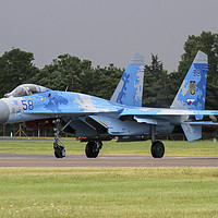 Buy canvas prints of Ukranian Air Force SU27 Flanker at RIAT 2017 by Philip Catleugh