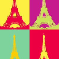 Buy canvas prints of Eiffel Tower Andy Warhol Style  by Mike Marsden