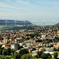 Buy canvas prints of A View Across Millau by Mike Marsden