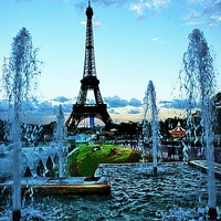 Buy canvas prints of Eiffel Tower and Fountains by Mike Marsden