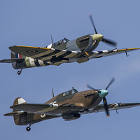 Buy canvas prints of  Spitfire and Hurricane by Lee Wilson