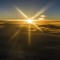 Buy canvas prints of  Sunset Above the Clouds by Lee Wilson