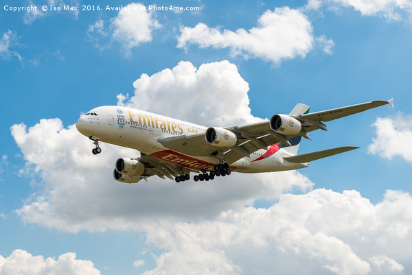 Emirates A380 Airbus Picture Board by The Tog