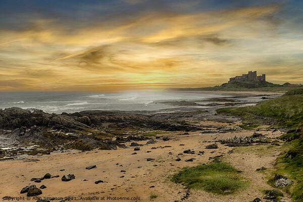 Bamburgh Castle Picture Board by Alan Simpson