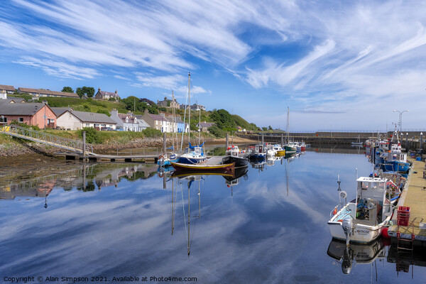 Helmsdale Harbour Picture Board by Alan Simpson