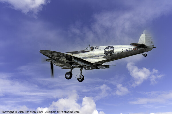 Silver Spitfire Picture Board by Alan Simpson