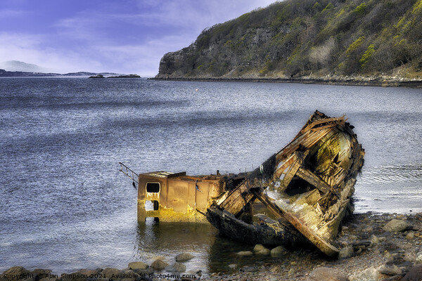 Lower Diabeg Shipwreck Picture Board by Alan Simpson