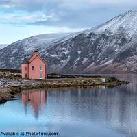 Buy canvas prints of Loch Glass Pink House Panorama by Alan Simpson