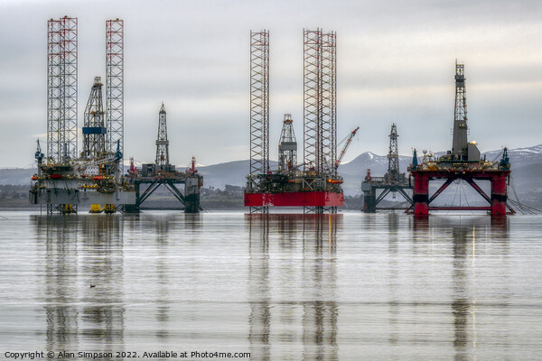 Cromarty Firth Oil Rigs Picture Board by Alan Simpson