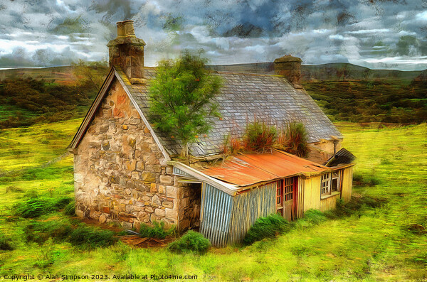 Scottish Croft (Digitally Painted) Picture Board by Alan Simpson