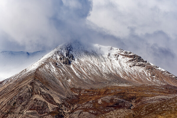 Snow-covered Beinn Eighe Landscape Picture Board by Alan Simpson