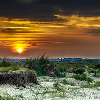 Buy canvas prints of  Holme Beach Sunset by Alan Simpson