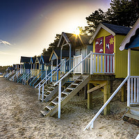 Buy canvas prints of Wells-next-the-Sea Beach Huts Sunrise by Alan Simpson