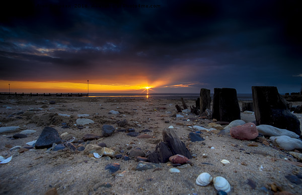 Heacham North Beach Sunset Picture Board by Alan Simpson