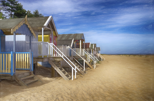 Wells Beach Huts Picture Board by Alan Simpson