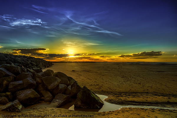 Brancaster Beach Sunset Picture Board by Alan Simpson