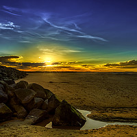 Buy canvas prints of Brancaster Beach Sunset by Alan Simpson