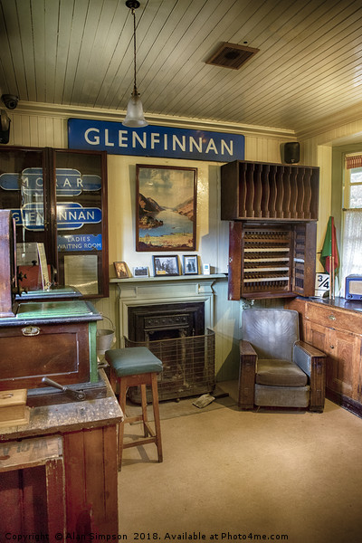 Glenfinnan Railway Station Waiting Room Picture Board by Alan Simpson