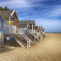 Buy canvas prints of Wells Beach Huts by Alan Simpson