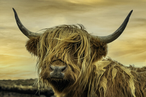 Scottish Coo Picture Board by Alan Simpson