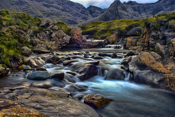 Fairy Pools River Picture Board by Alan Simpson