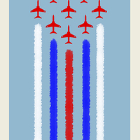 Buy canvas prints of  Red Arrows Vintage Style Poster by Jack Snelling