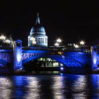 Buy canvas prints of  St Paul's Cathedral and Southwark Bridge, London by Andrew Wright