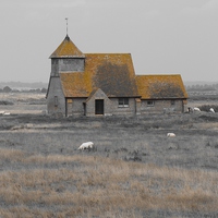 Buy canvas prints of  Fairfield Church, Romney Marsh, Kent by Andrew Wright