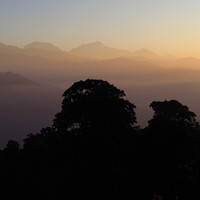 Buy canvas prints of  Dawn At Australian Camp, Nepal by Andrew Wright