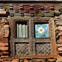 Buy canvas prints of  Gompa Window, Thare, Nepal by Andrew Wright
