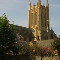 Buy canvas prints of  A Peaceful Corner, Bury St Edmunds Cathedral by Andrew Wright