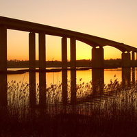 Buy canvas prints of  Dusk At The Orwell Bridge by Andrew Wright
