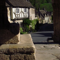 Buy canvas prints of  The Street, Castle Combe, Wiltshire by Andrew Wright